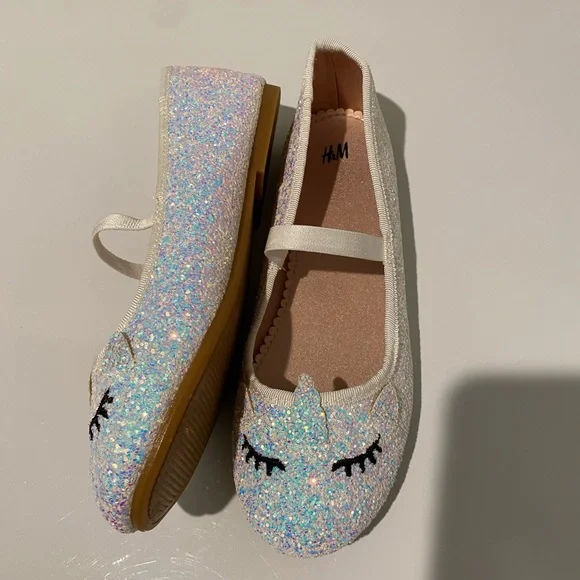 H&M Shoes Hm Unicorn Ballet Flats Slip On Shoes Big Girls Size